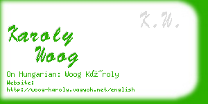 karoly woog business card